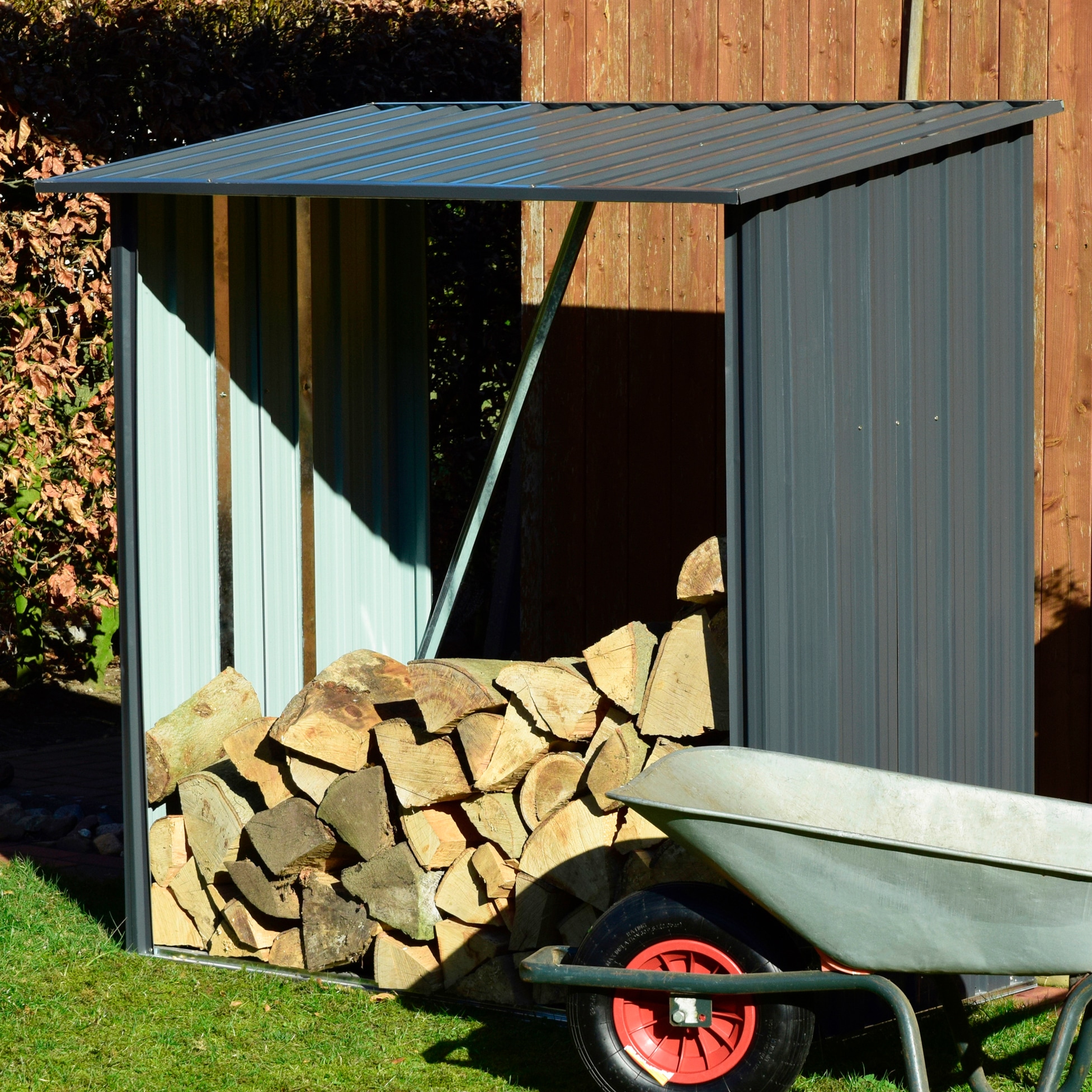 Kaminholzregal DOBAR "Madera XXL", silber (silberfarben, grau), B:163cm H:154cm T:83cm, Metall, Kaminholzlager, Kaminholzregal, 163 x 83 x 154 cm