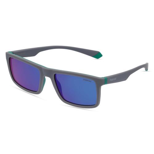 Polaroid PLD 2134/S Herren-Sonnenbrille Vollrand Eckig Acetat-Gestell, grau