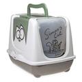 Maison de toilette Simon's Cat gris / vert / blanc - pour chat