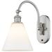 Ballston Berkshire Glass 8" LED Sconce - Nickel Finish - Matte White S