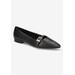 Wide Width Women's Evanna Flats by Bella Vita in Black Leather (Size 7 W)