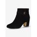 Extra Wide Width Women's Arlette Bootie by Bella Vita in Black Suede Leather (Size 9 WW)