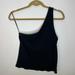American Eagle Outfitters Tops | American Eagle Outfitters Black Ribbed One Shoulder Top Size Large | Color: Black | Size: L