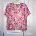 Disney Other | Disney Tinkerbell Scrub Top Women’s Size Medium Front Pockets Pink Exc Cond. | Color: Green/Pink | Size: Medium