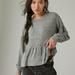 Lucky Brand Cloud Jersey Babydoll Top - Women's Clothing Tops Tees Shirts in Medium Heather Grey, Size L