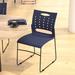 Flash Furniture Heidi Series Sled Base Stacking Chair Plastic/Acrylic/Metal in Blue | 33 H x 18 W x 21 D in | Wayfair RUT-2-NVY-BK-GG