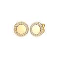 Elli DIAMONDS Ohrringe Damen Ohrstecker Kreis Elegant Klassisch mit Diamant (0.17 ct) aus 375 Gelbgold
