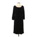 Donna Ricco Casual Dress - Midi: Black Solid Dresses - Women's Size 6