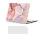AUSMIX Compatible with MacBook Air M3 M2 13.6 Inch 2024-2022 Release A3113 A2681 Clip Retina Display and Touch ID MacBook Air 2022 Case, Plastic Hard Case & Keyboard Cover, Marble Pink