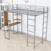 Mason & Marbles Twin Size Metal Loft Bed w/ Built-In Desk & 2 Shelves Metal in Gray | 71 H x 42 W x 79 D in | Wayfair