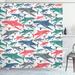 East Urban Home Irmuun Sea Animal Mix of Colorful Bull Shark Family Masters of Survival Nursery Shower Curtain Set | 70 H x 69 W in | Wayfair