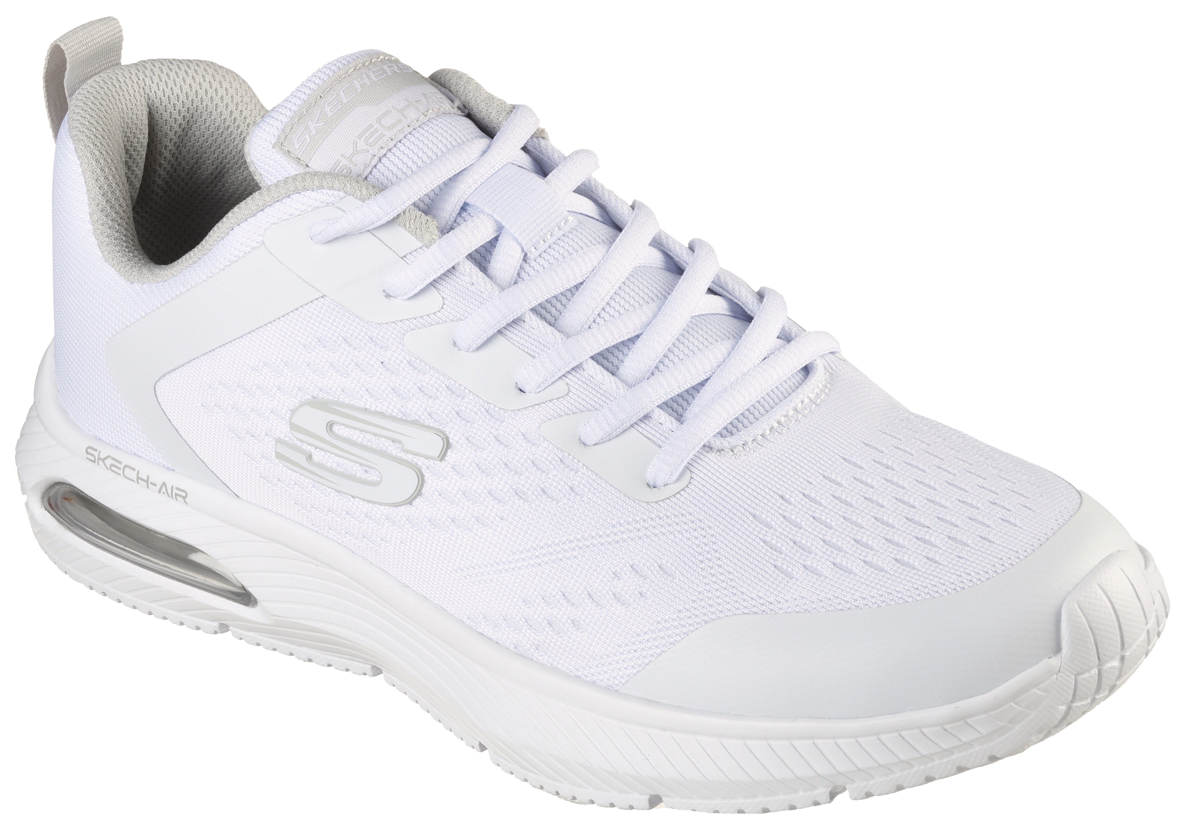 Sneaker SKECHERS "Dyna Air", Herren, Gr. 48,5, weiß, Synthetik, Textil, Schuhe Sneaker, mit Air-Cooled Memory Foam, Freizeitschuh, Halbschuh, Schnürschuh