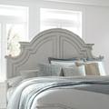 European Traditional King Panel Headboard In Antique White Base w/ Weathered Bark Tops - Liberty Furniture 244-BR15