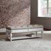 European Traditional Bed Bench In Antique White Base w/ Weathered Bark Tops - Liberty Furniture 244-BR47