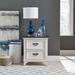 Cottage 2 Drawer Night Stand w/ Charging Station In Wirebrushed White Finish w/ Charcoal Tops - Liberty Furniture 417-BR60