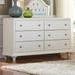 Contemporary 6 Drawer Dresser In Iridescent White Finish - Liberty Furniture 710-BR30