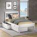 TWIN CONTEMPO BED DUAL UNDER BED DRAWERS WHITE FINISH - Donco 500-TW_505-W