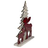 Northlight Seasonal 13.5" LED Lighted Glossy Red Moose w/ Christmas Tree Decoration Wood in Brown | 13.5 H x 10 W x 2.5 D in | Wayfair