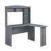 HHK HOME Techni Mobili Modern L-Shaped Desk w/ Hutch, Grey D01-CD079 Wood in Brown/Gray | 62.5 H x 49.25 W x 47.25 D in | Wayfair