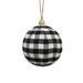Vickerman Plaid Cloth Ball Ornament Plastic in Black | 4 H x 8 W x 0.34 D in | Wayfair MC210542