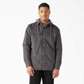 Dickies Men's Water Repellent Duck Hooded Shirt Jacket - Slate Gray Size L (TJ213)