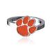Dayna Designs Clemson Tigers Bypass Enamel Silver Ring