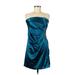 BCX dress Cocktail Dress - A-Line: Blue Print Dresses - Women's Size 7