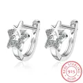 Boucles d'oreilles créoles étoile brillante pour femme argent regardé 925 absorbe ouissant petit