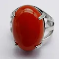 Bague en pierre d'agate rouge pour femme perle nar bijoux de doigt cadeau taille 8