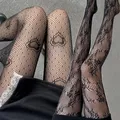 Bas résille longs sexy pour femmes collants d'été collants en nylon bas à imprimé cœur de fleurs