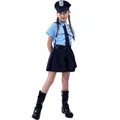 Costume d'uniforme de police pour filles cosplay pour enfants robe de police de luxe vêtements