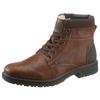 Schnürboots RIEKER, Herren, Gr. 47, braun (cognac, dunkelbraun), Lederimitat, Textil, elegant, Schuhe Schnürboots Winterboots, mit wärmendem Schurwollfutter