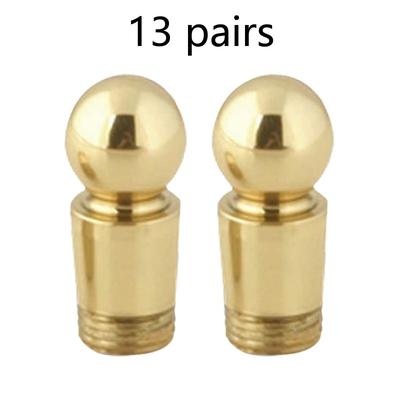 13 Pairs Carpet Rod Finials Bright Brass Ball Tips | Renovator's Supply - N/A