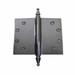 Chrome Plated Right Lift Off Hinge 5" Square Liftoff Hinge with Stainless Steel Spire Finial Tip and Hardware Renovators Supply