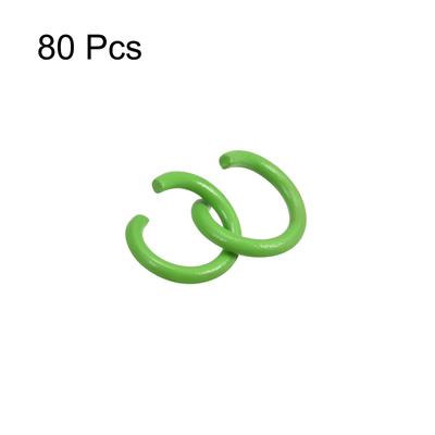 Open Jump Rings, 8mm Colorful O-ring Connectors for DIY, Green 80Pcs