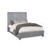 CDecor Home Furnishings Quinlan Low Profile Standard Bed Upholstered/Velvet in Gray | 56 H x 66 W x 89 D in | Wayfair