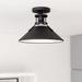 Canton 11.5-in W Black Farmhouse Semi Flush Mount Ceiling Light - 11.5-in. W x 8.75-in. H x 11.5-in. D