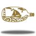 Longshore Tides Amartya Ship In A Bottle Wall Art Décor Metal in Yellow | 8.25 H x 18 W x 0.0125 D in | Wayfair 9D5DEA44F8AF41D9A938800A063211AC