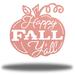 Rosalind Wheeler Anansa Happy Fall Y"all Pumpkin Halloween Wall Art Décor Metal in Pink | 12 H x 12 W x 0.013 D in | Wayfair