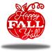 Rosalind Wheeler Anansa Happy Fall Y"all Pumpkin Halloween Wall Art Décor Metal in Red/White | 36 H x 36 W x 0.013 D in | Wayfair