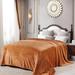 Willa Arlo™ Interiors Clarkedale Christmas Solid Flannel Fleece Blanket Polyester in Orange/Brown | 90 H x 90 W in | Wayfair