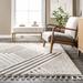 White 108 x 79 x 1.18 in Area Rug - Foundry Select Risette Geometric Shag Tassel Beige Area Rug | 108 H x 79 W x 1.18 D in | Wayfair