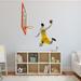 Trinx Basketball Player Wall Decal Vinyl in White/Yellow/Brown | 38 H x 36 W in | Wayfair 1986BB96C008424F94488C803A7B715D