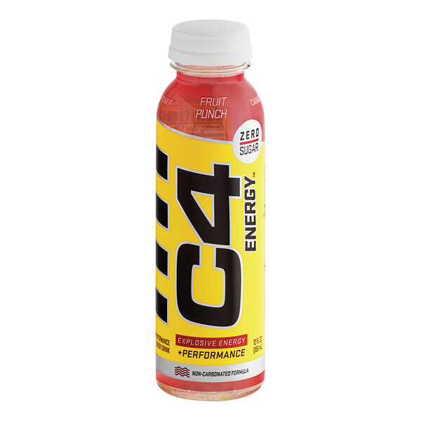 C4 Energy Fruit Punch Energy Drink 12 fl. oz. Bottle - 12/Case