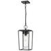 1 Light Outdoor Chain Mount Ceiling Fixture in Black finish