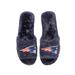 Women's FOCO Navy New England Patriots Rhinestone Fuzzy Slippers