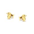 Women's Yellow Gold Round Brilliantcut Diamond Espira Swirls Solitaire Push Back Stud Earrings by Haus of Brilliance in Yellow Gold