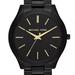 Michael Kors Accessories | Michael Kors Unisex Slim Runway Black-Tone Stainless Steel Bracelet Watch 42mm | Color: Black | Size: Os