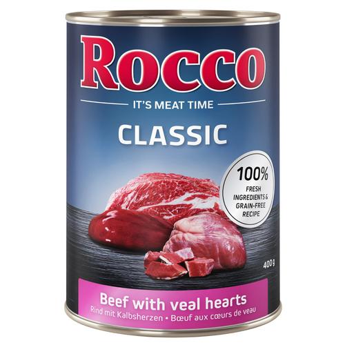 24x400g Classic Rind mit Kalbsherzen Rocco Hundefutter nass