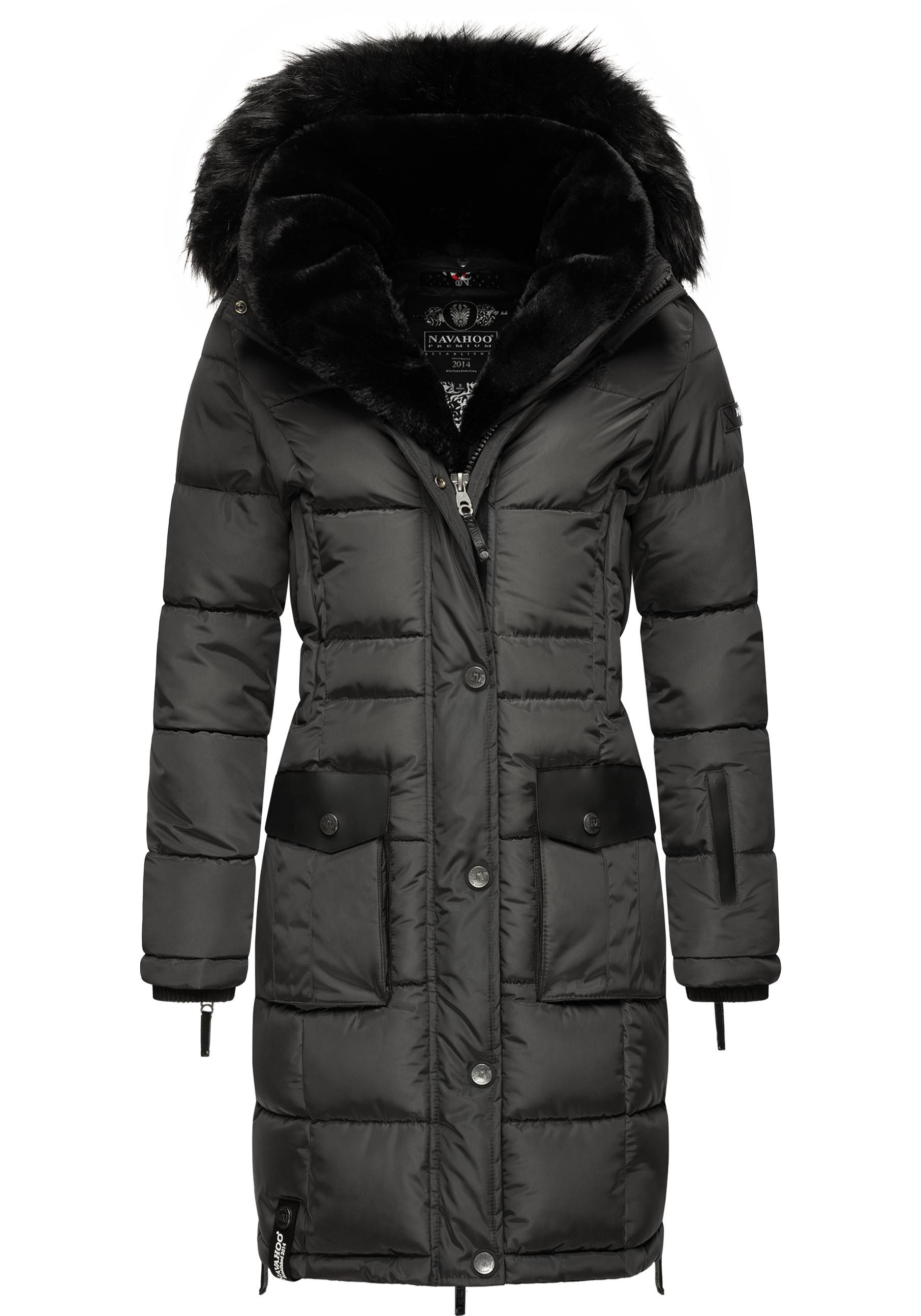 Steppmantel NAVAHOO "Sinja", Damen, Gr. XXL(44), grau (anthrazit), Oberstoff: 100% Polyester, Futter: 100% Polyester, Wattierung: 100% Polyester, Ärmelfutter: 100% Polyester, Kunstpelz: 90% Polyacryl, 10% Polyester, Modisch, figurumspielend ca.... Image